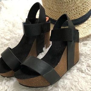 MIA black wedge sandals, NWT, size 7